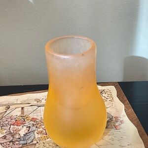 Rare Dinosaur Designs Resin Vase - Amber Yellow Sculptural Handmade Piece